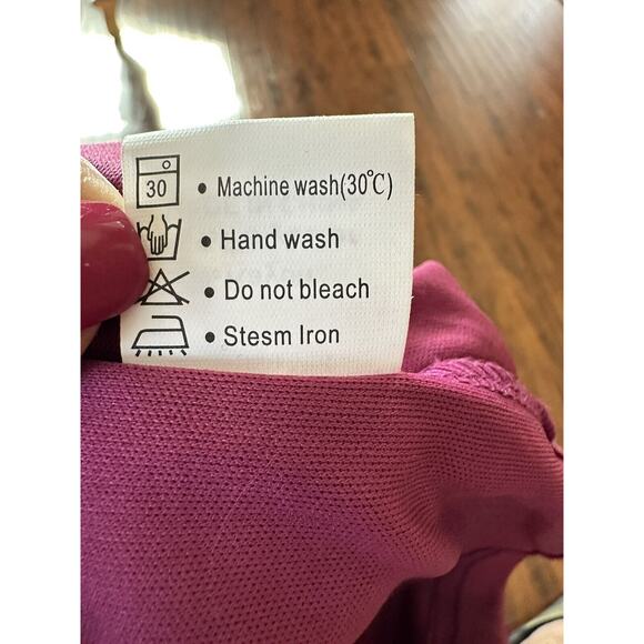 AOOKSMERY Women's Dress Magenta Lace Corset Back Zipper Strappy Size Large #947 - Picture 5 of 5